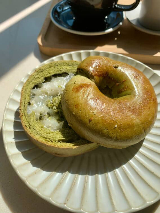 小山園抹茶奶酥麻糬 Japanese Matcha Crumble with Mochi Bagel